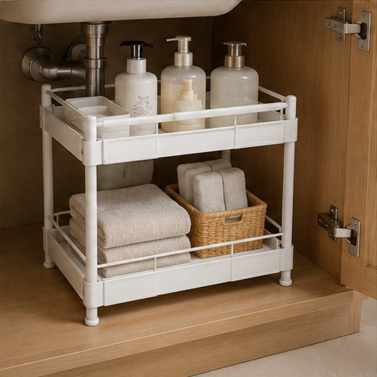 Two-Tier Under-Sink Bathroom Rack