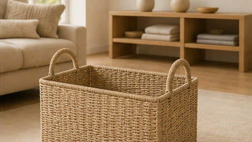 Woven Storage Basket with Handles