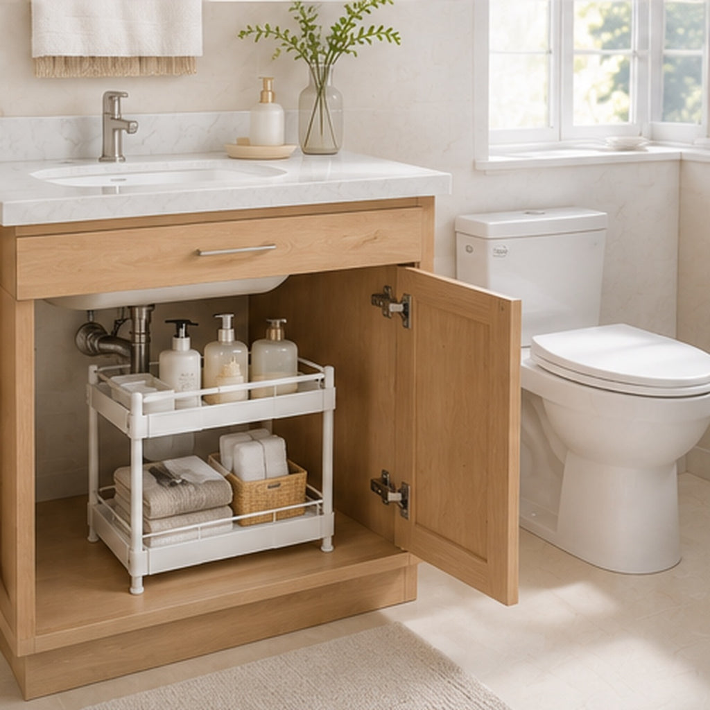 Two-Tier Under-Sink Bathroom Rack