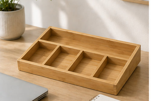 Bamboo Desk Drawer Organizer