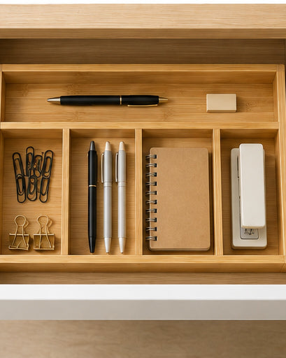 Bamboo Desk Drawer Organizer