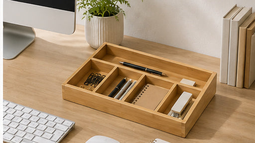 Bamboo Desk Drawer Organizer